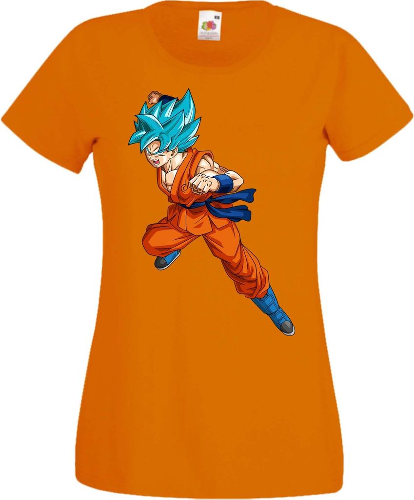 Damen T-Shirt Anime Manga Dragon Anime Manga Ball Z 11 Ssj, Lady M / Orange