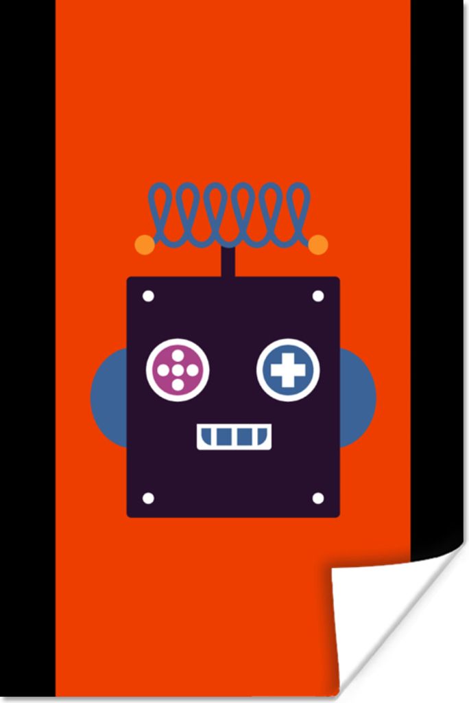MuchoWow® Poster Roboter - Rot - Gesicht - Formen - Jungen Produktbild 