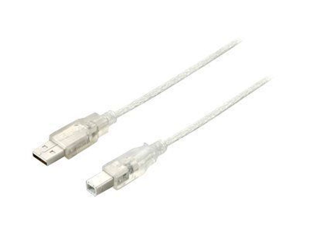 Equip USB 2.0 A auf B Kabel, 3.0m , M/M Transparent silver, Produktbild 