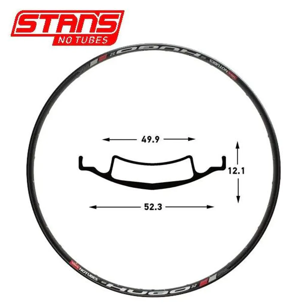 Jante Stan's NoTubes Hugo 52 27,5 pouces 650b 32 trous Noir SNT