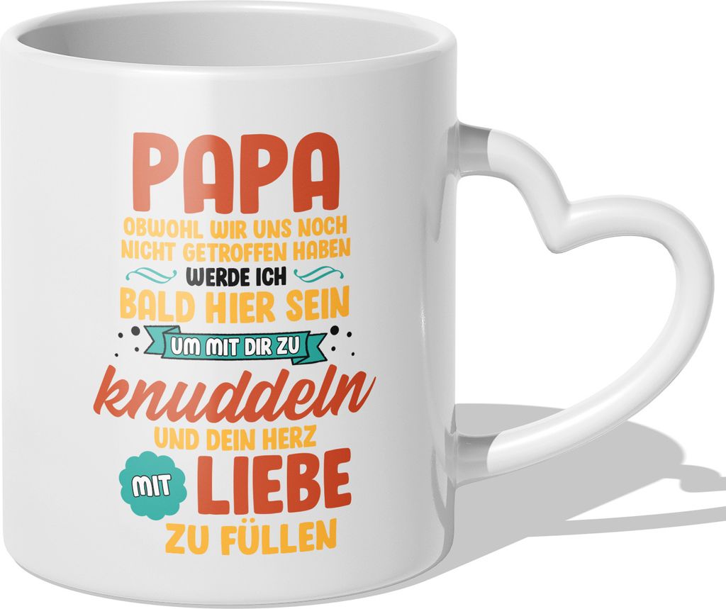22Feels Du Wirst Papa Tasse Werdender Vater Geschenk Schwangerschaft Männer Vatertag Geburtstag Weihnachten Dad To Be Baby Kaffeetasse (Herzhenkel...