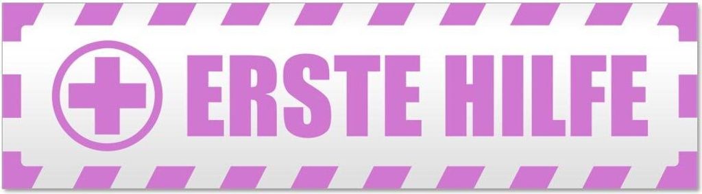 Kiwistar - Autoaufkleber - Flieder - 60 x 16 cm - Erste Hilfe gestreift - Hinweis Aufkleber Sticker für Auto, Kfz, Fahrrad, PKW, LKW