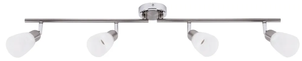 Rampe de spots pivotants Sofia chrome et verre 4 têtes E14 40W max - 4