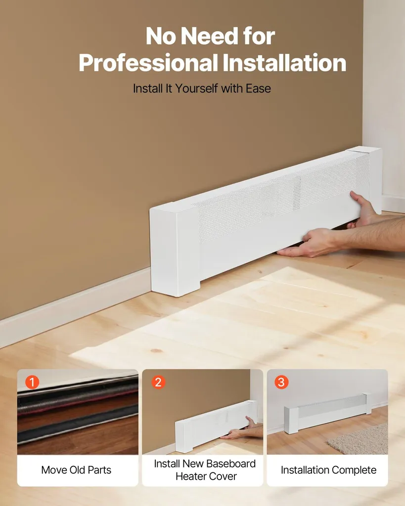 Grille de radiateur robuste en acier blanc Basic - Format 916x80 mm - 5
