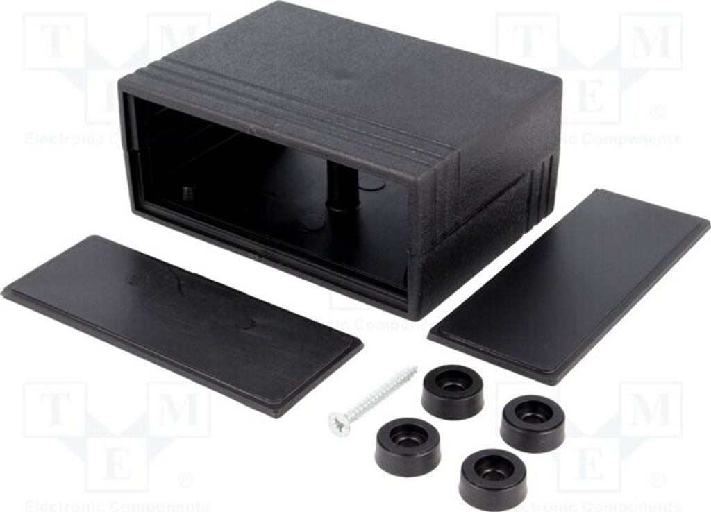 1x Gehäuse: mit Platten Polystyrol Z: 39mm X: 91mm Y: 66mm schwarz Z6 Gehäuse mit
