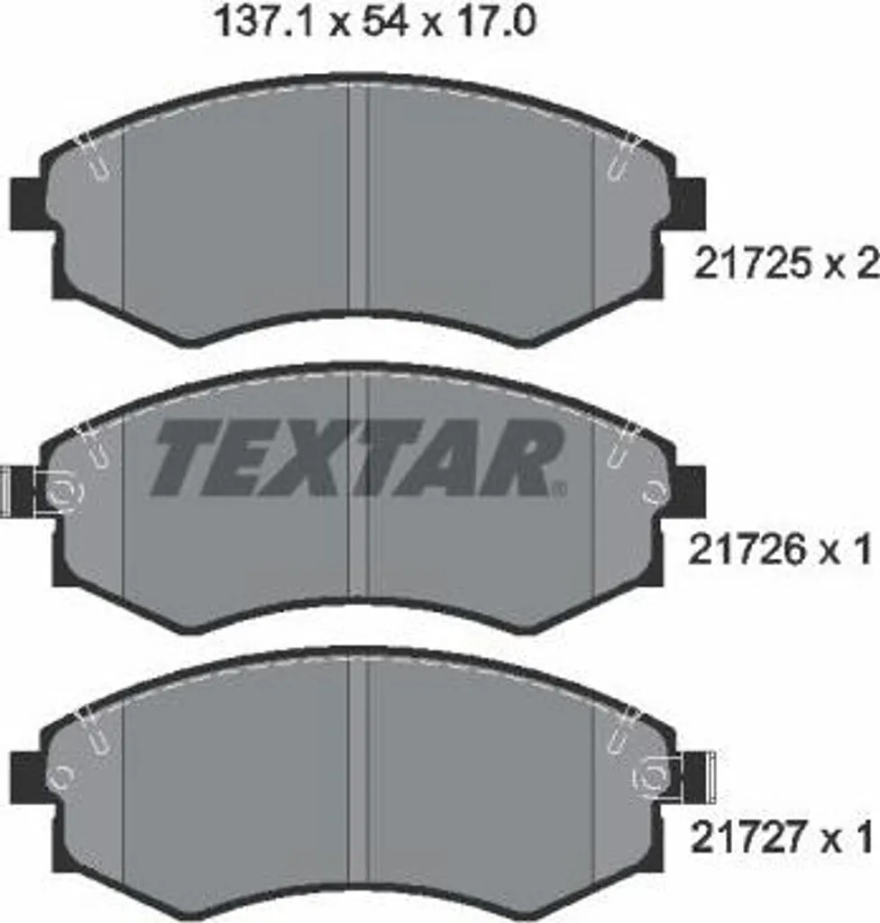 Plaquettes de frein 2172501 Textar à haute friction pour Santamo