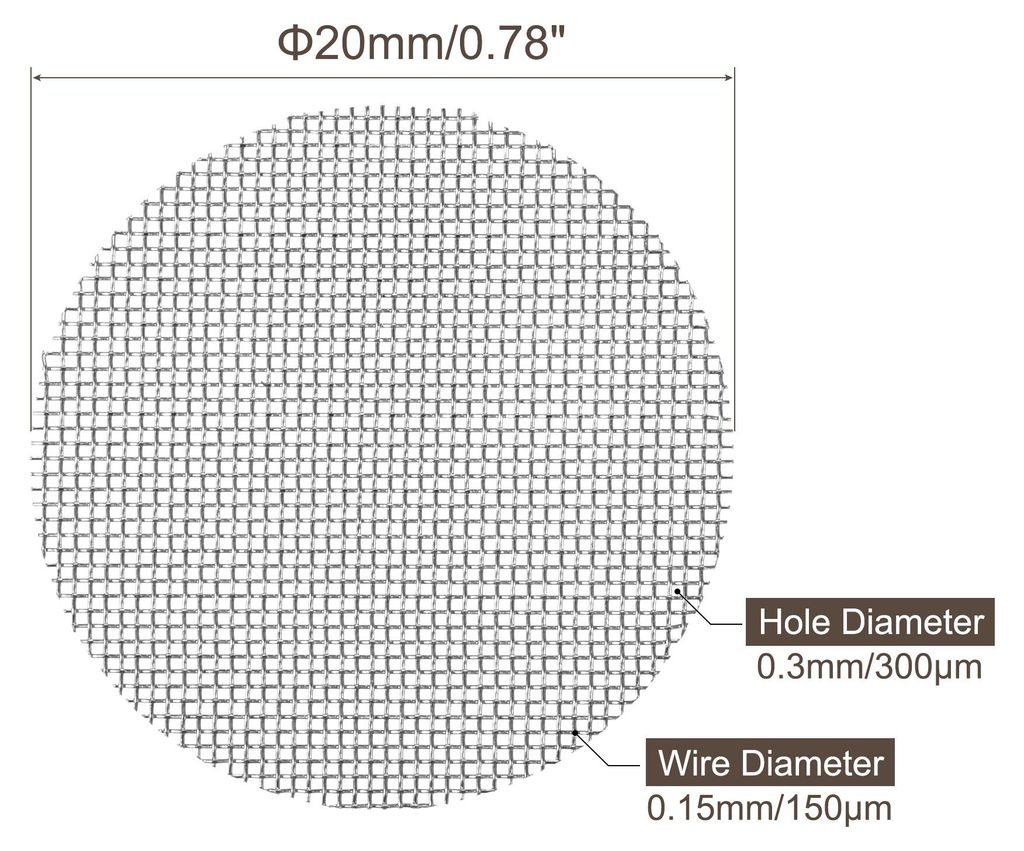 Packung von 30 Rohrschirm 20mm Durchmesser Rostfreier Stahl Pfeifen Bildschirme fš¹r Rohrfilter Wasserleitung