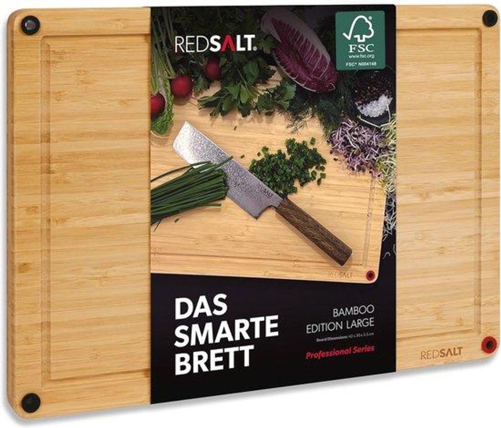 Bamboe wird entferntBamboe snijplank groß 42 x 30 x 25 cm - an beiden Seiten nutzbar - antislip - antibakteriell - tiefe Sapnische - Küchenplank ...