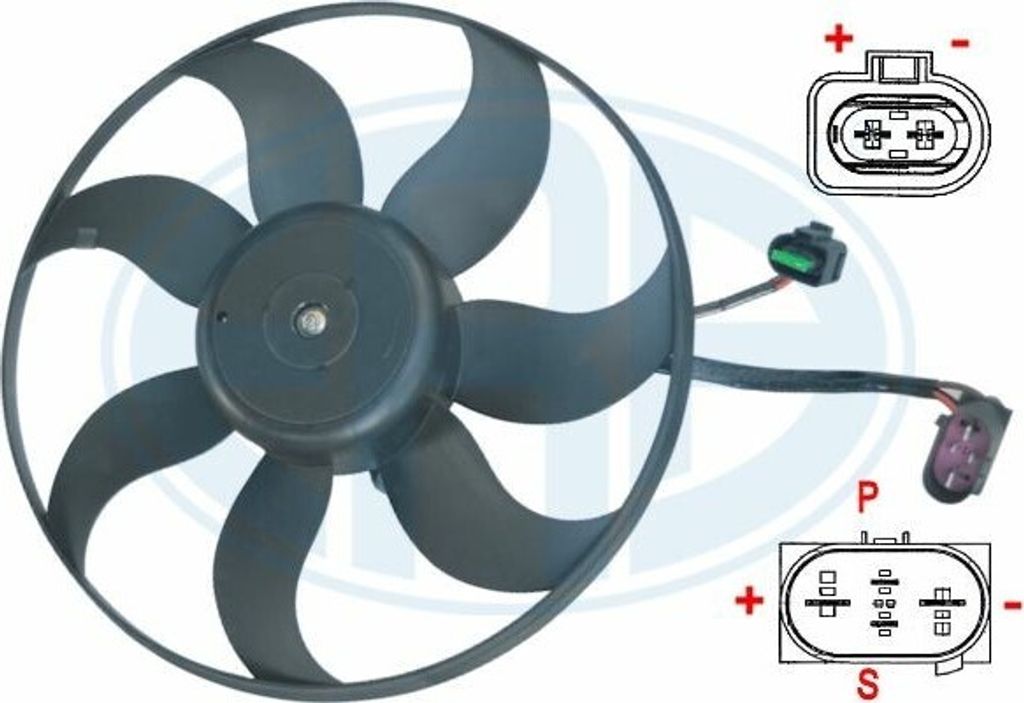 ERA 352061 Lüfter Motorkühlung Kühlerlüfter für VW GOLF VI (5K1) Wasserkühler Ø362mm