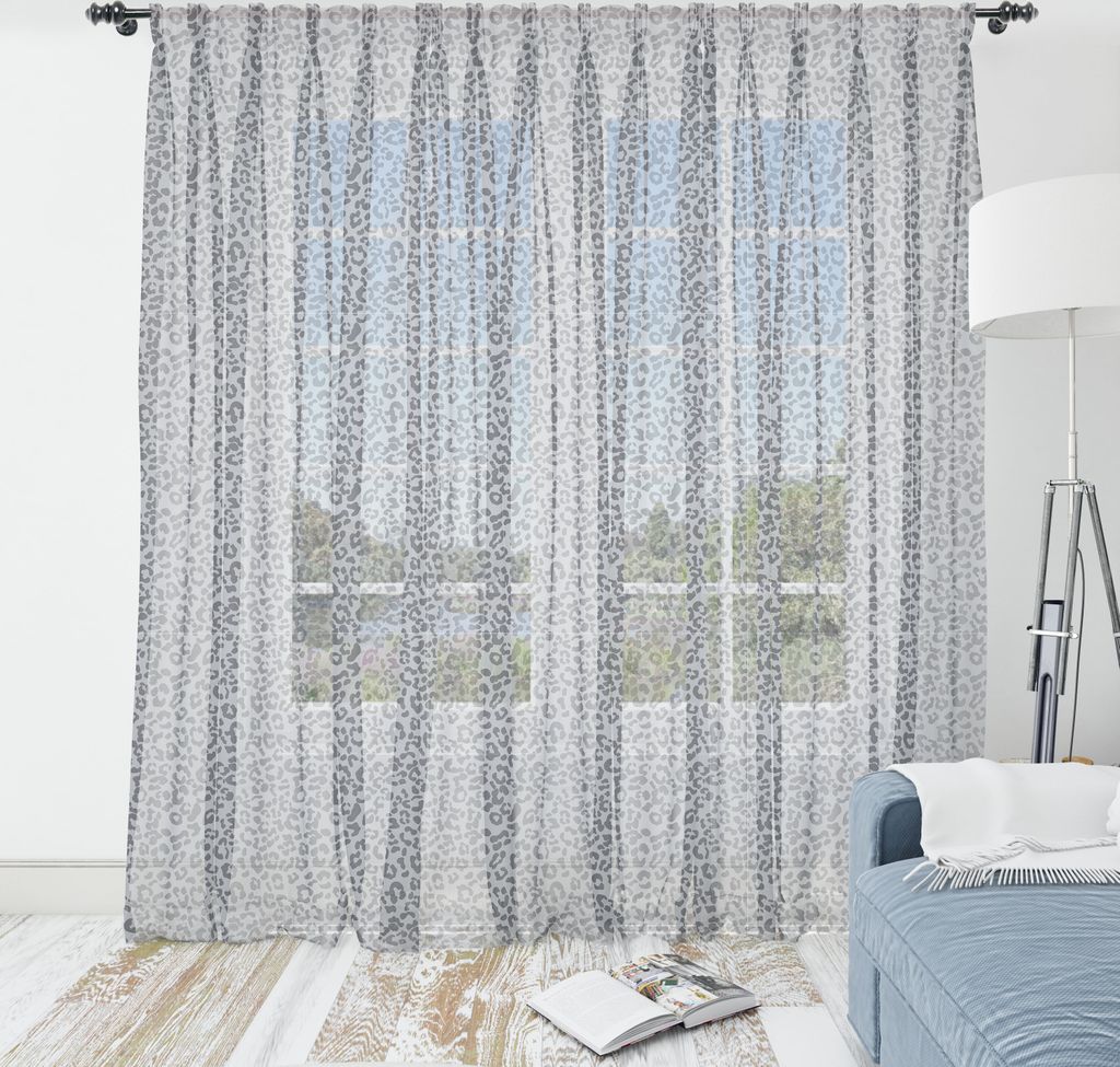 ABAKUHAUS Leopard-Druck Wandteppich, Repetitive Wildtier Muster Monotone graue Farben Mode, Wohnzimmer Schlafzimmer seidiges Satin Wandtuch, 210 cm...