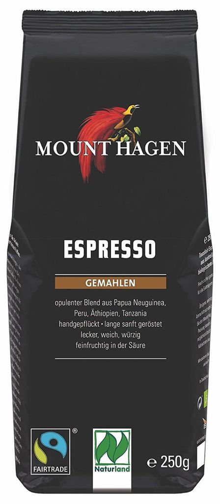 KAWA MIELONA ARABICA 100 % ESPRESSO FAIR TRADE BIO 250 g - MOUNT HAGEN