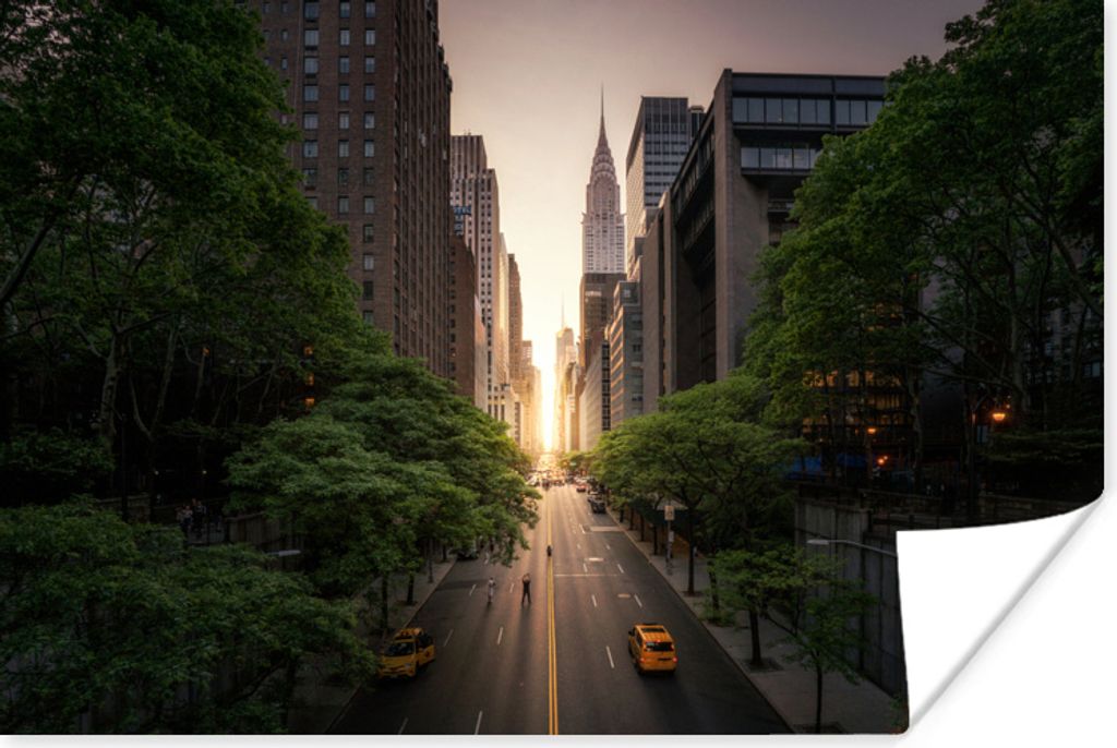 MuchoWow Poster New Yorker Straße am Morgen 30x20 cm - Plakate - Print