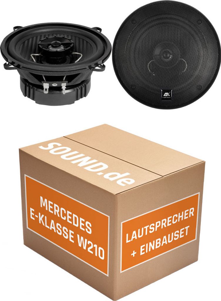 E-Klasse W210 Heck - Lautsprecher Boxen ESX HZ52 HORIZON - 13cm Koax Auto Einbausatz - Einbauset passend für Mercedes E-Klasse JUST SOUND best cho...