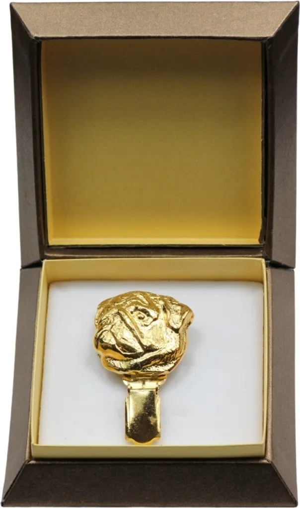 Clip Porta Numero Esposizione Mops: Spilla Art-Dog Oro High-End