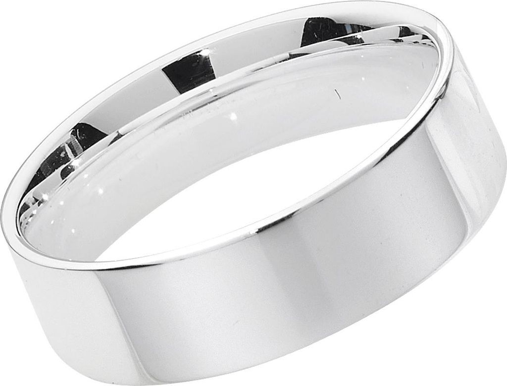 925 Sterling Silber 6mm Flach Court Form Herren/Damen - Trauring/Ehering/Hochzeitsring, 61 (19.4); TRS13899RST
