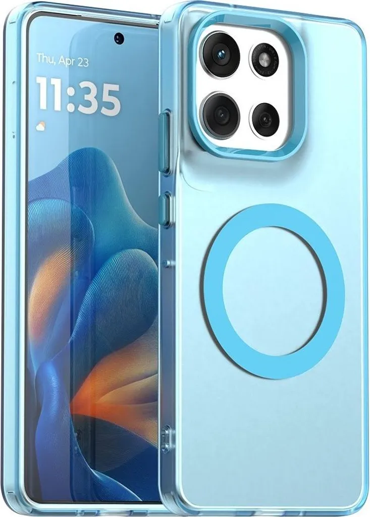 Custodia MagSafe Motorola Moto G86 Blu Opaco | Phonesta HardFrost