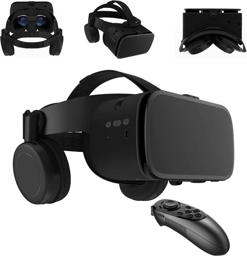 VR Headset für Telefon Virtual Reality Headsets mit Fernbedienung, Mobile VR 3D Video Brille Brille für Filme & Spielspiele, kompatibel Android i...