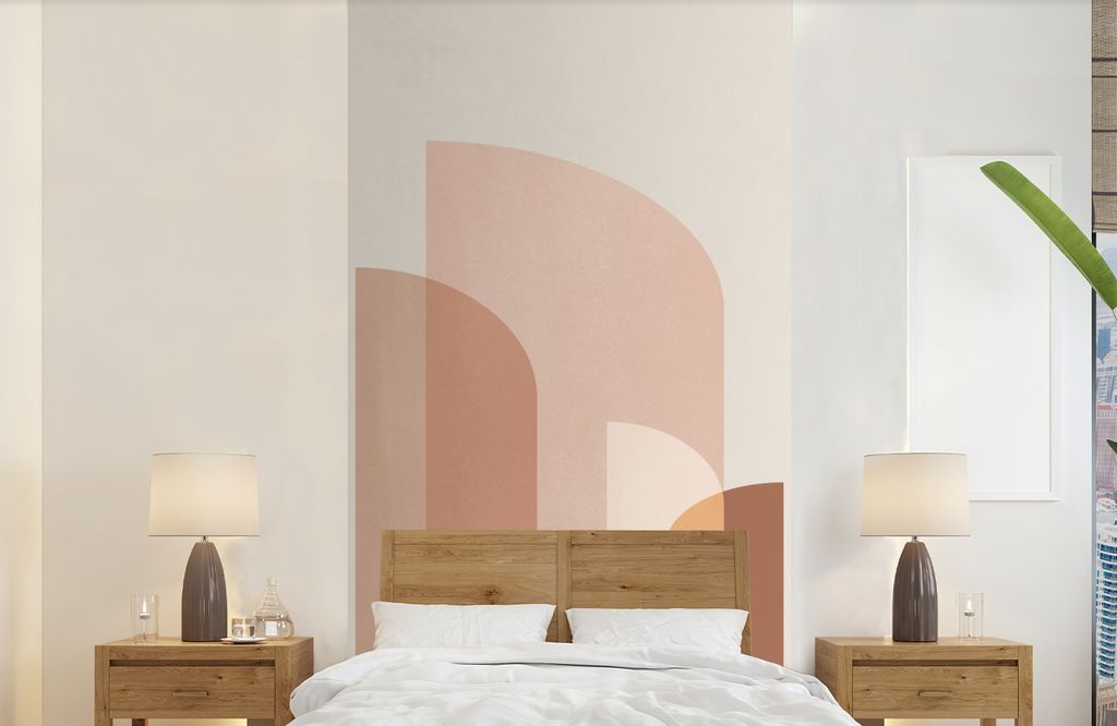 MuchoWow Fototapete für Wohnzimmer oder Schlafzimmer Wandtapete Vinyl Motivtapete Kunst - Abstrakt - Farben - Muster - 120x240 cm - Hintergrundbild