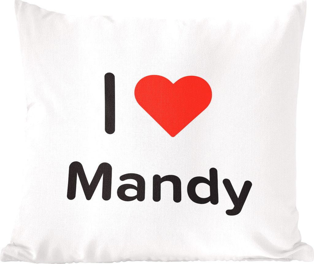 MuchoWow Zierkissen Sofakissen Wohnzimmer Dekokissen 50x50 cm Ich liebe - Mandy - Mädchen - Komfort - Sofakissen