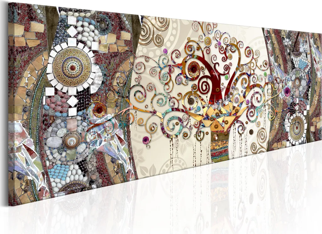 Quadro Astratto Mosaico 120x40 cm - Arredo Moderno in TNT di Qualità - 2