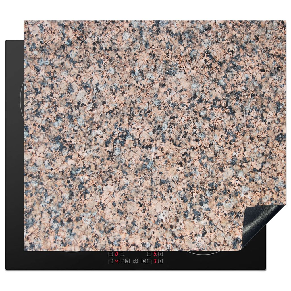 KitchenYeah Herdabdeckplatte Granit - Stein - Muster - Design - Braun - Grau , 60x52cm, Küche Deko, Glaskeramikkochfeld Herdabdeckung, Abdeckpla...