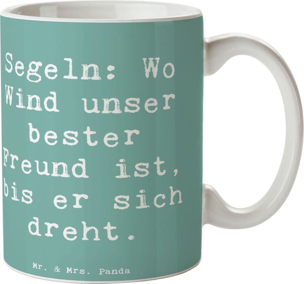 Mr. & Mrs. Panda Keramiktasse Spruch Segeln Windfreund - Meeresbrise - Geschenk, Sportler Geschenke, Teamsport, Teetasse, Tasse, Wind, Kaffeebecher...