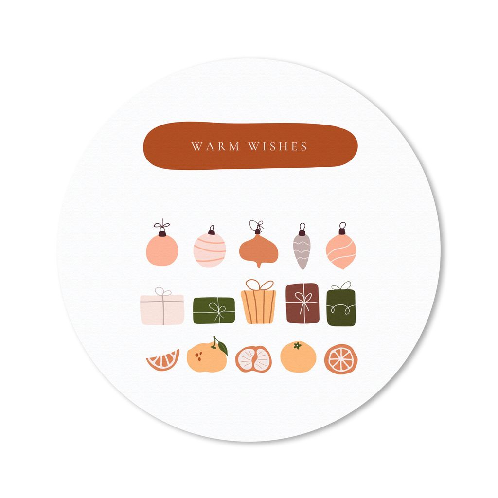 MuchoWow Mauspad Mousepad Geschenke - Weihnachtskugeln - Früchte - Zitate 20x20 cm - Mousepads - Maus Mat - Pad - Mausunterlage - Schreibtischmatte