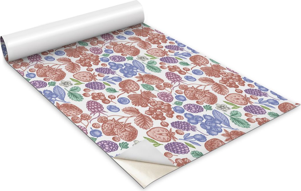Selbstklebende Möbelfolie - Dekorationsfolie - Tischmöbel - Zuschneidbar - Bunte Früchte - 100 x 50 cm