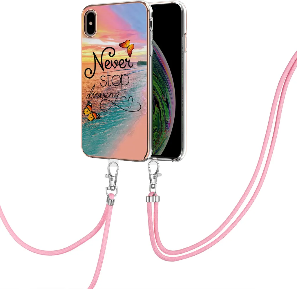 ERT GROUP Custodia Full Electro Per IPhone XS Max – Cover Rigida Laccata Lucida, Colore Uniforme Su Retro E Lati, Oro Rosa - 3