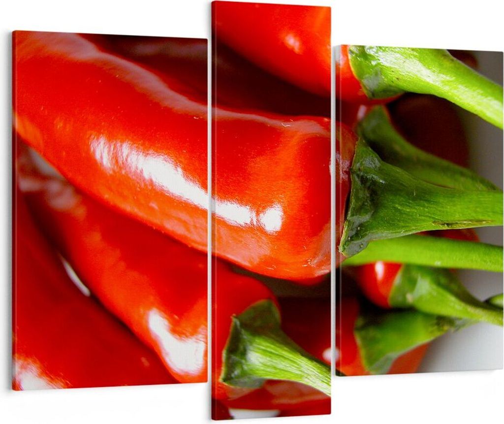 Bild auf Leinwand - Leinwandbild - Gemüse würzig Chili - 95x80cm - Wand Bild - Wanddeko - Wandbilder - Leinwanddruck - Bilder - Kunstdruck - Wand...