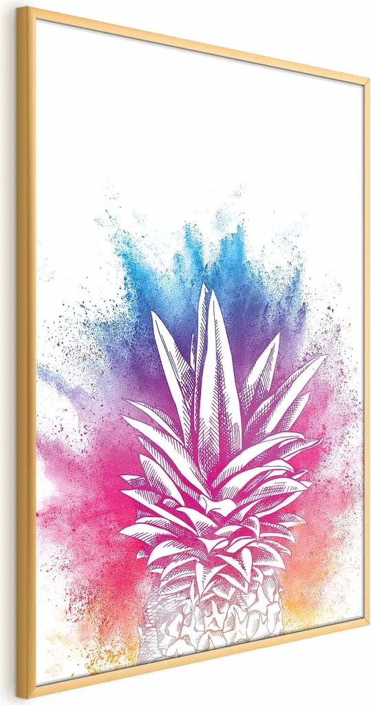 Stampa d'Arte Ananas Esotica 60x90 - Cornice Oro Fine Art