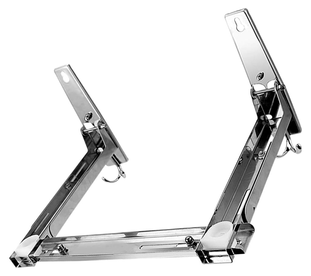 Wandhalterung für Mikrowellen mit Ausziehbaren Schienen und Klappmechanismus aus Robustem Edelstahl für Platzsparende Aufbewahrung in der Küche