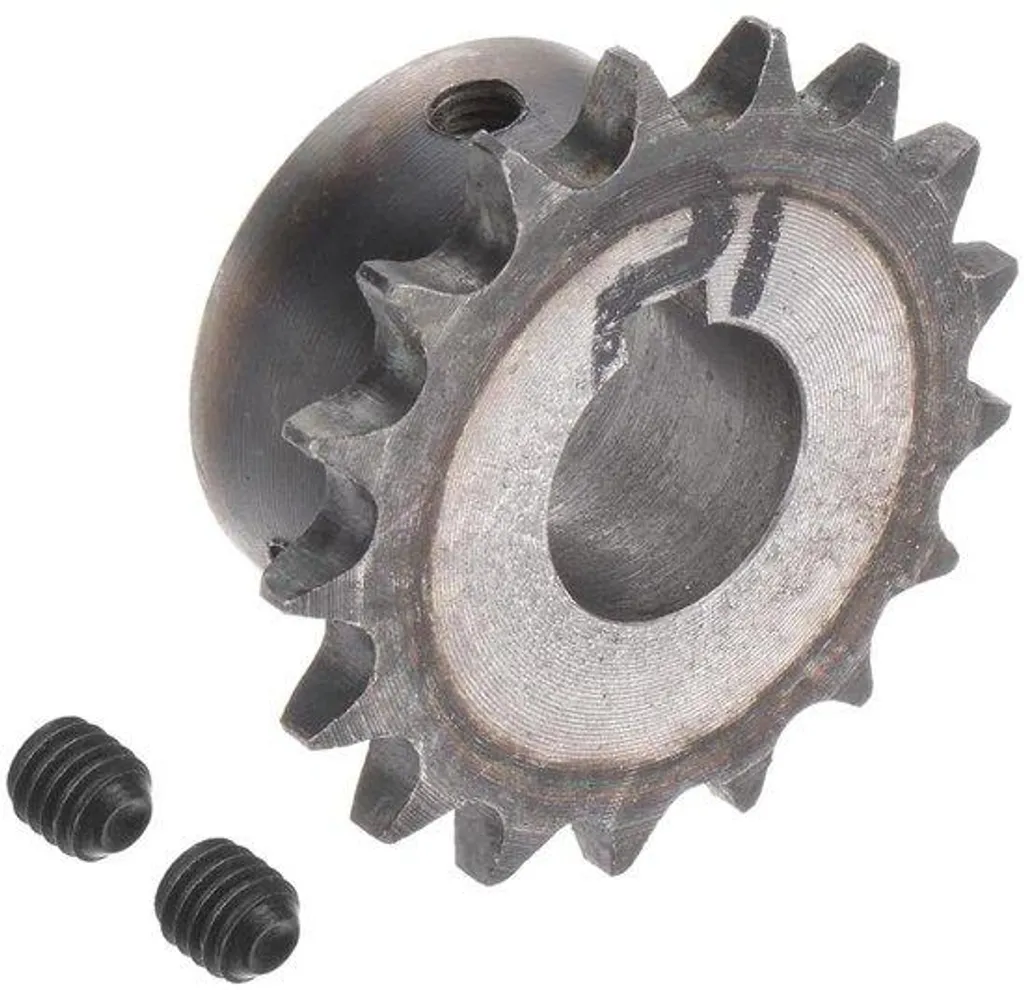 Roue dentée de transmission 06B 17 dents alésage 19mm en acier zingué