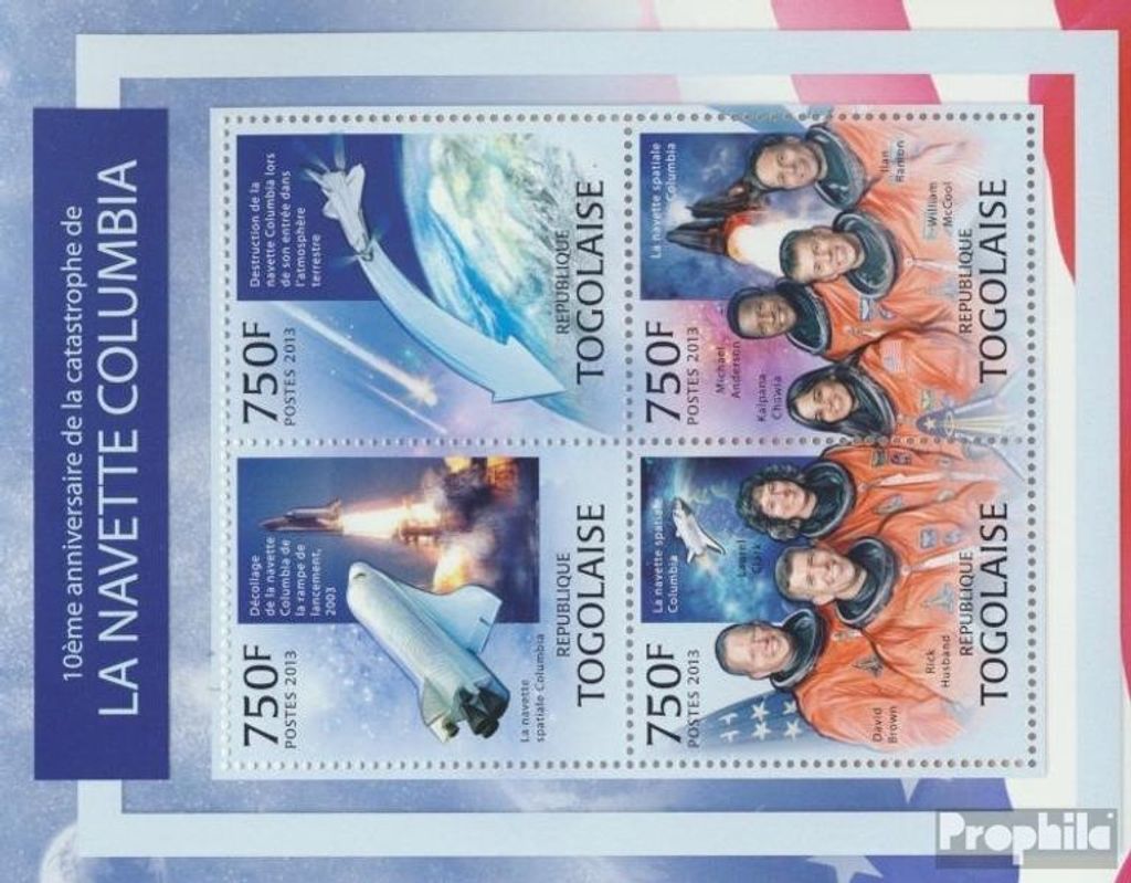 Briefmarken Togo 2013 Mi 4991-4994 Kleinbogen (kompl. Produktbild 