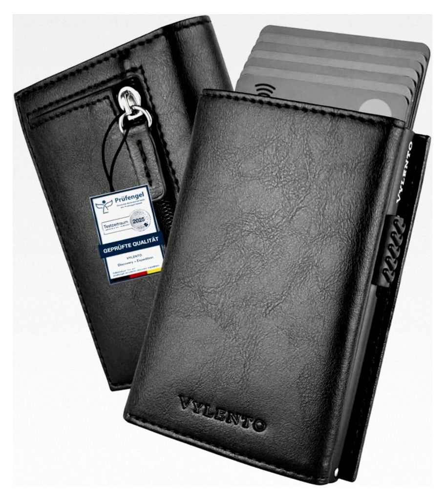 Smart Wallet mit Münzfach - Geldbörse mit RFID Schutz für 12 Karten - Slim Wallet für Herren und Damen - Kartenetui - Kleine Geldbörse - Exped...