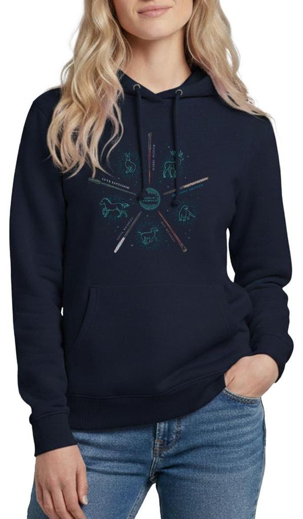 Spreadshirt Harry Potter Expecto Patronum Damen Hoodie, M, Navy