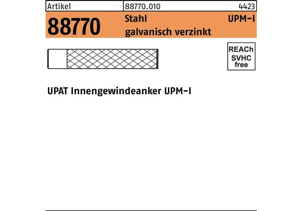 Tassello Chimico M10 UPAT UPM-I | Acciaio Zincato per Carichi Pesanti