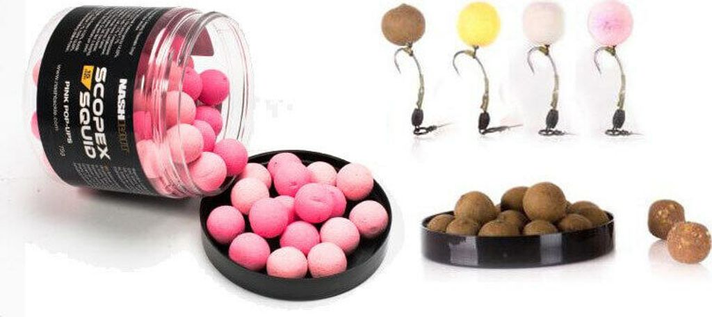 NASH Scopex Squid Pop Ups - White 75g