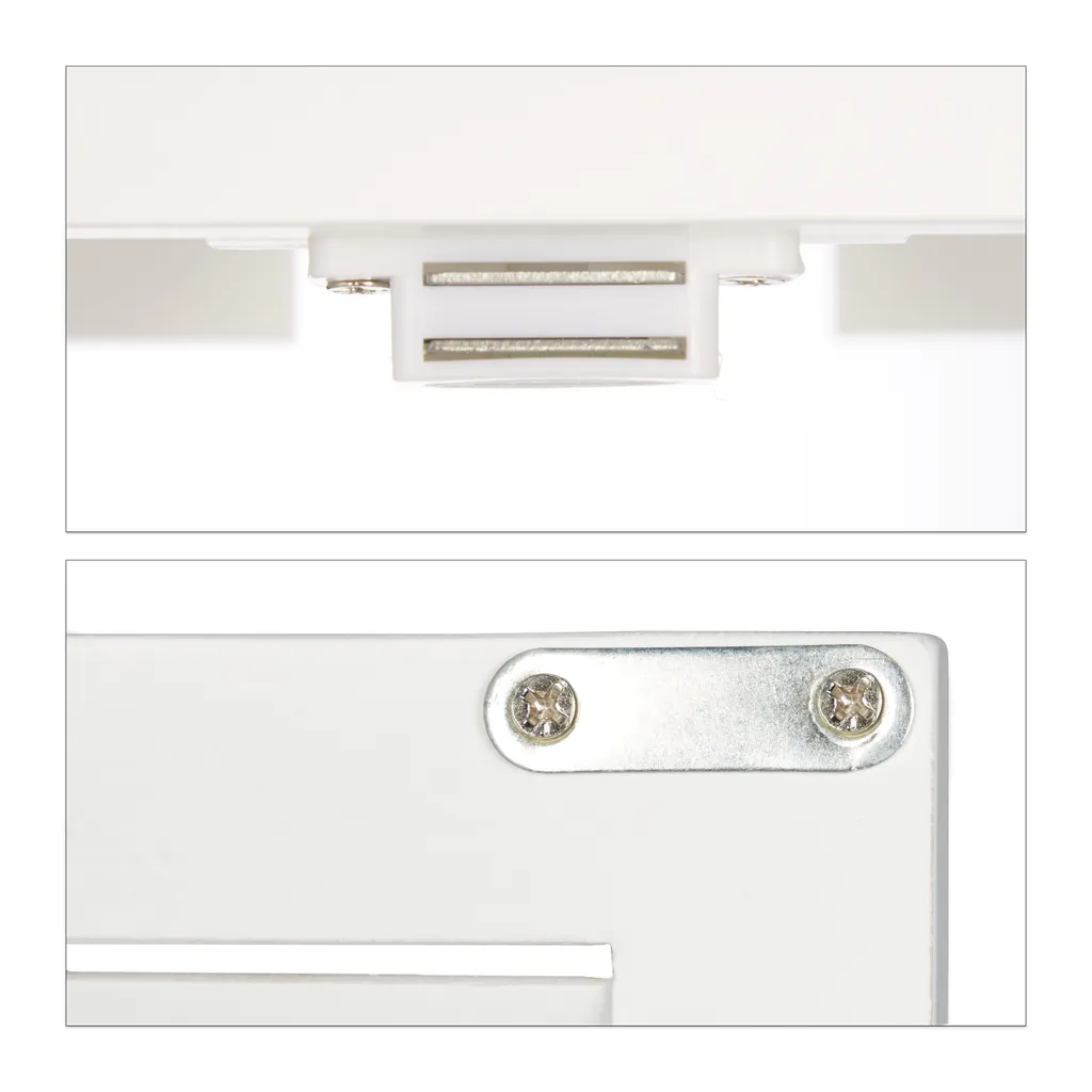 Relaxdays Lamell Armoire de salle de bain blanche en bambou naturel