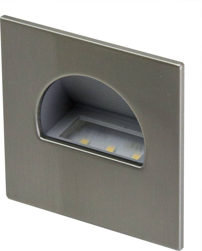 10er Pack Treppenbeleuchtung warm-weiß IP44 nickel matt eckig