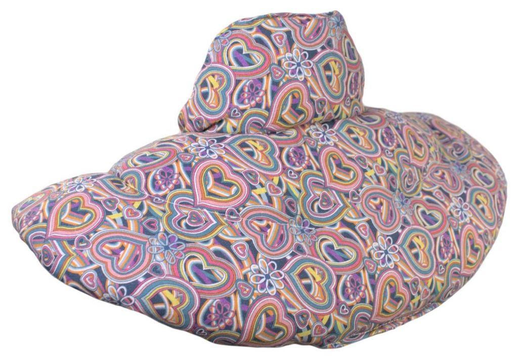 Nackenhörnchen mit Stehkragen Bio-Stoff & Bio-Körner "Psychedelic Heart" Nackenkissen Wärmekissen -2 in 1 - Wärme und Kälte möglich - Bio-Rog...