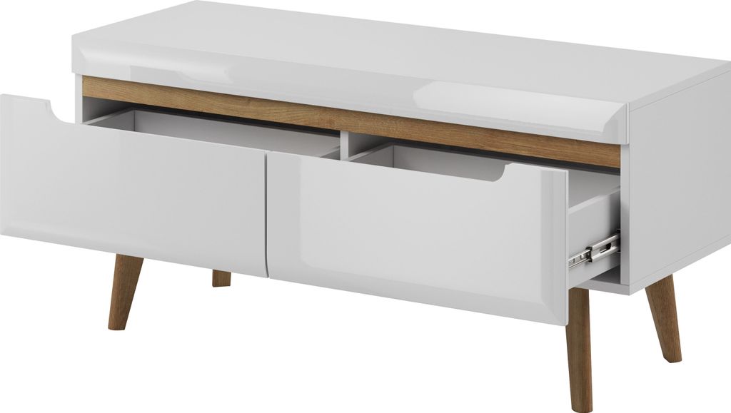 Rtv-Schrank Weiß Glanz 107 Cm - Moderner Tv-Schrank