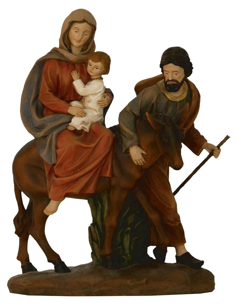 Krippenfigur Heilige Familie auf der Flucht 10,5 cm