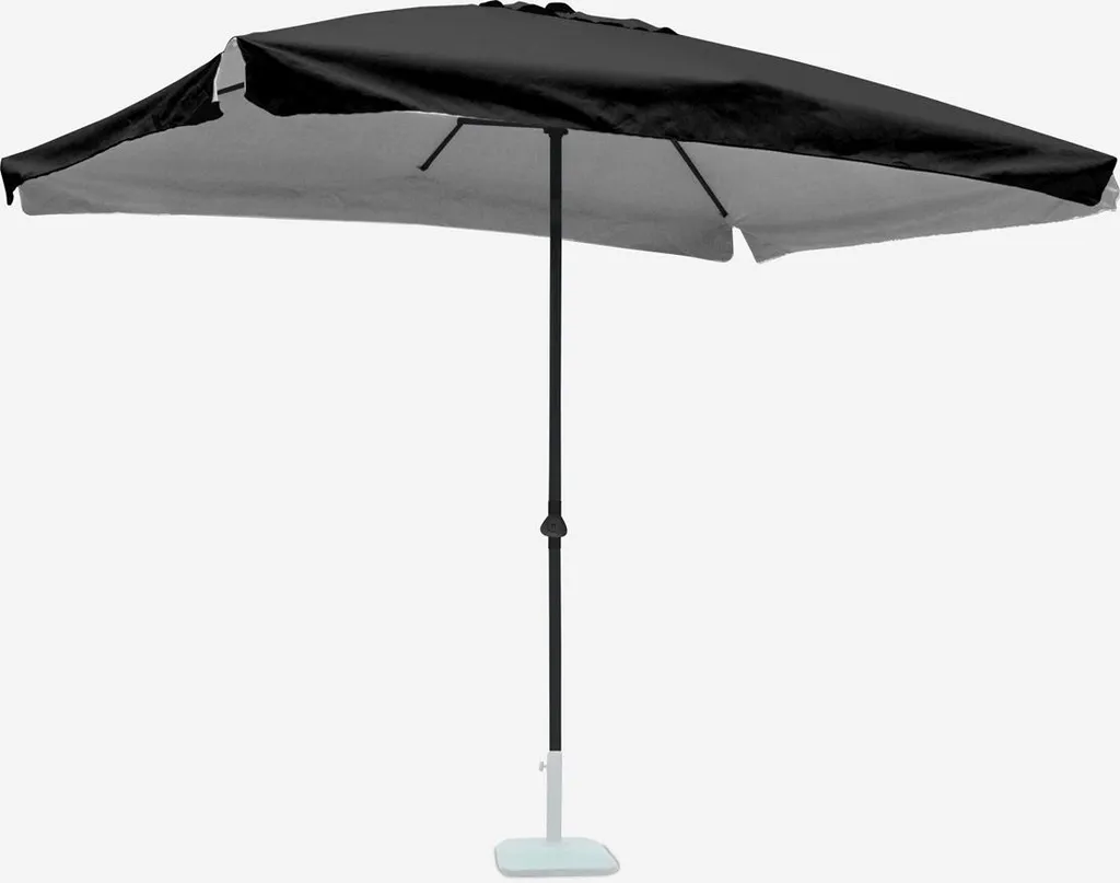 Parasol Rectangulaire 3x2m Anti-Rouille Noir contre Chaleur et UV