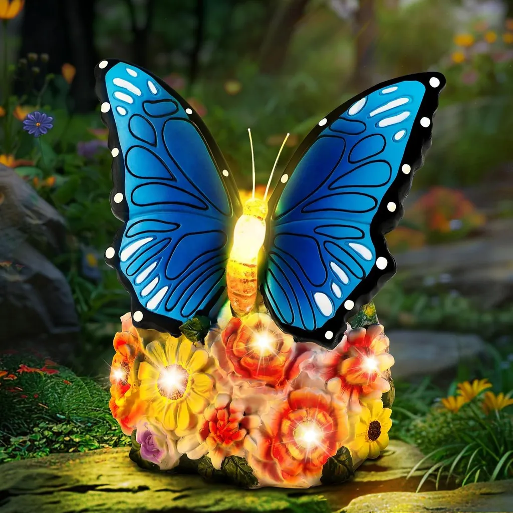 Éclairage Solaire Papillon Jardin - Décoration Sans Fil Anti-Intempéries