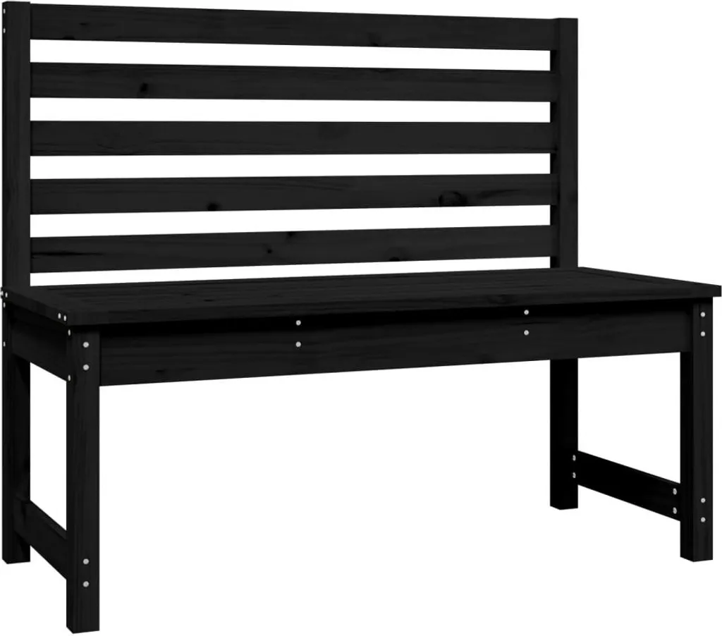 Panchina da giardino nera 109 cm in legno di pino massiccio
