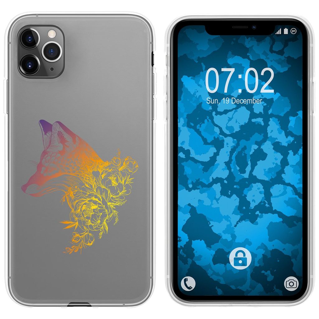 PhoneNatic Case kompatibel mit Apple iPhone 11 Pro Silikon-Hülle Floral Fuchs M1-3