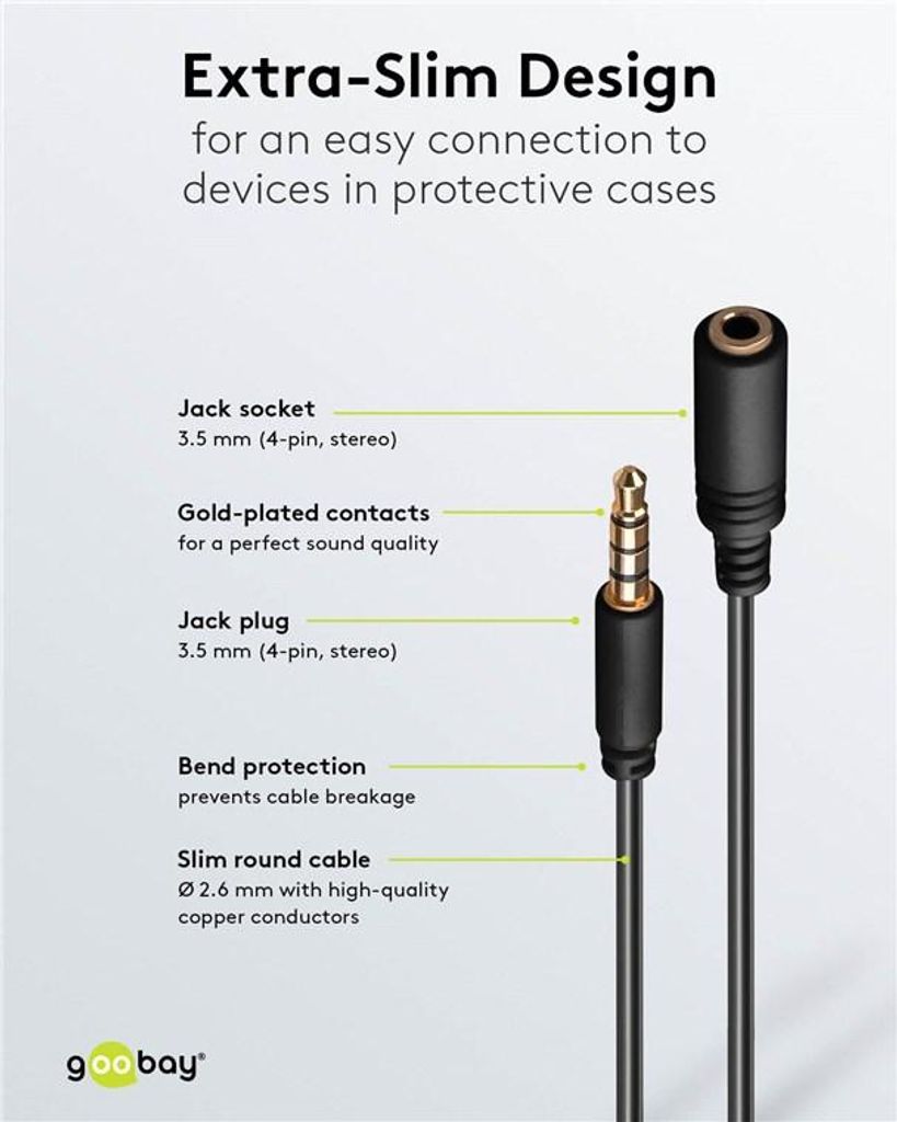 Cavo Audio Prolunga 5m Jack 3.5 Mm Maschio-Femmina - Angolo Retto, Placcato Oro