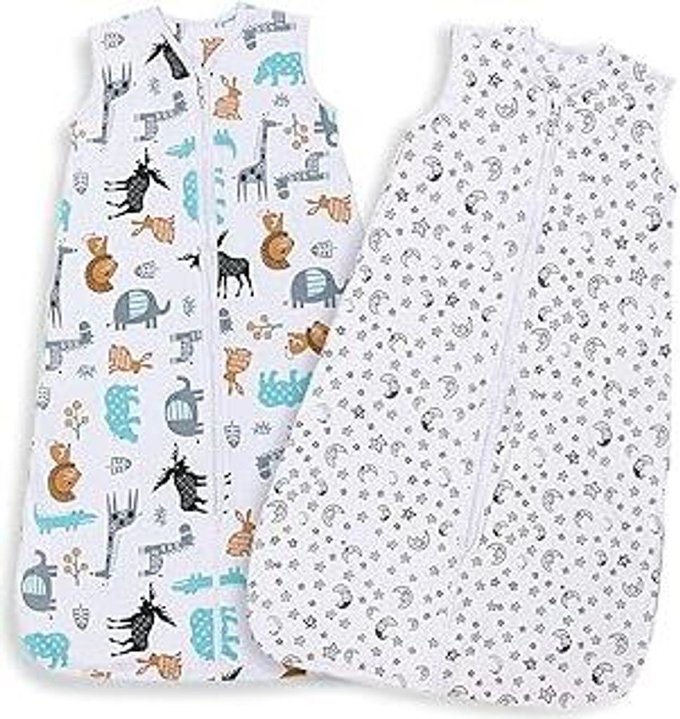 Lictin Pucksack – 2 Stück Babydecke aus Baumwolle, Wickeldecke für Babys, 2 Modelle, Länge verstellbar von 90 bis 110 cm, für Babys von 18 bi...