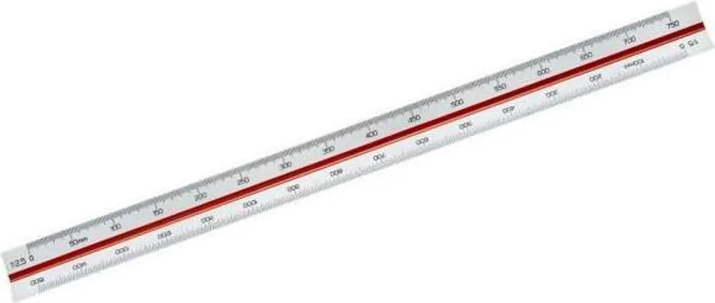 Règle triangulaire 30 cm blanche modèle 313 avec graduations nettes